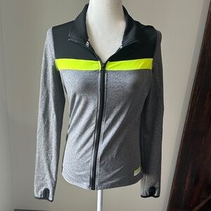 PINK Victoria's Secret Gray and Black Jacket with Neon Accent SMALL